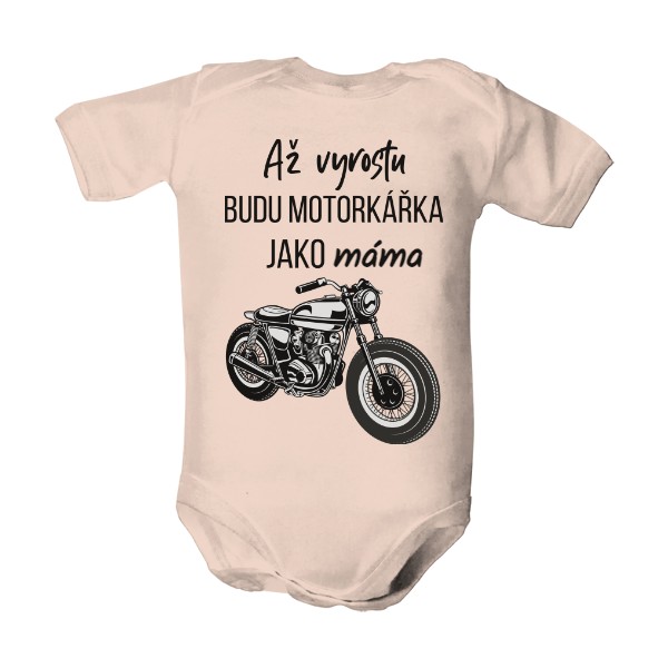 Dětské body  s potiskem Až vyrostu, budu motorkářka