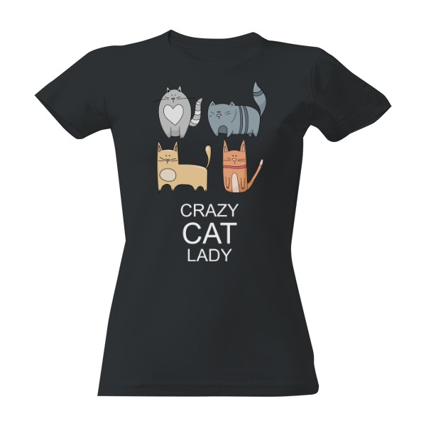 Tričko s potiskem Damske triko crazy cat lady