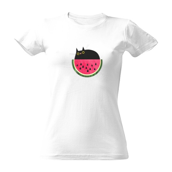 Tričko s potiskem I love cats watermelon 