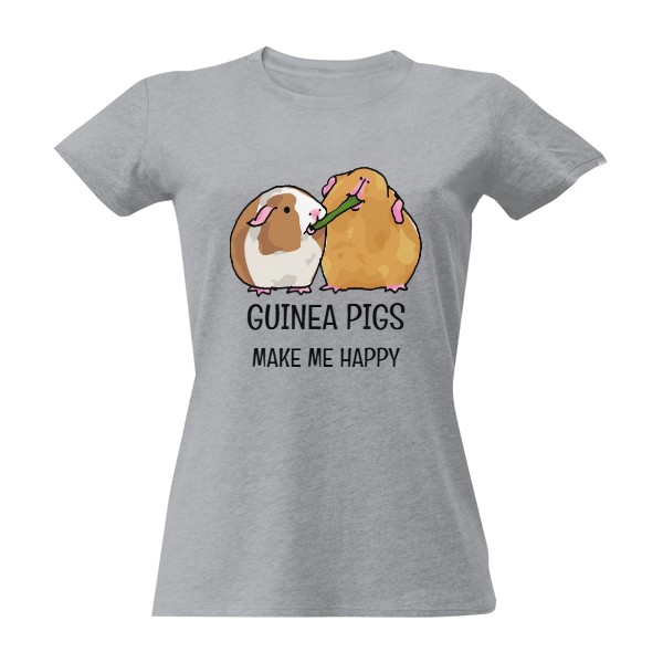 Tričko s potiskem Morcata Guinea pigs make me happy damske triko