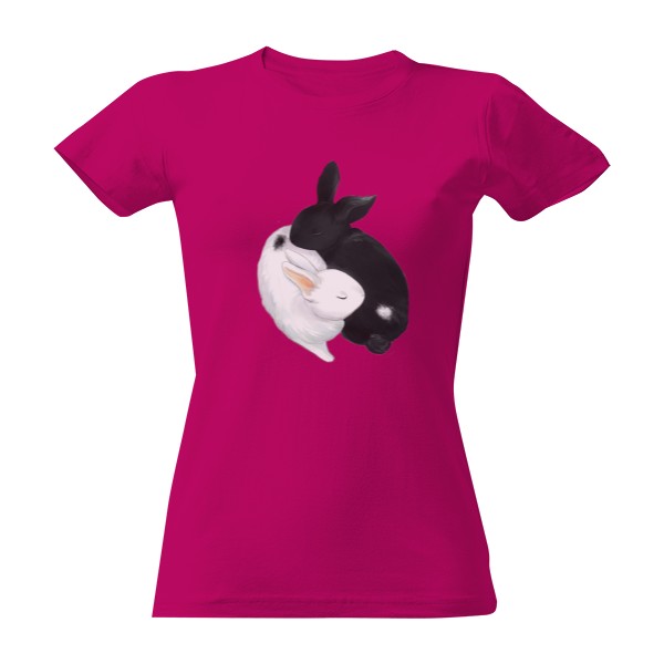 Tričko s potiskem Ying Yang damske triko s kraliky Bunnies