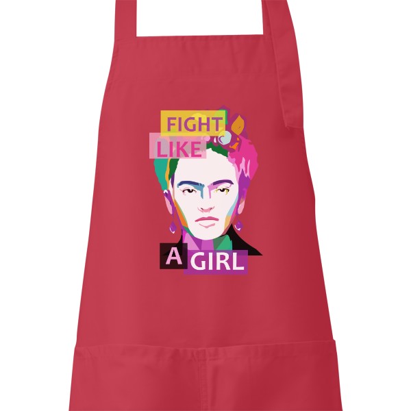 Zástěra s potiskem Zastera Frida Khalo Fight like a girl 